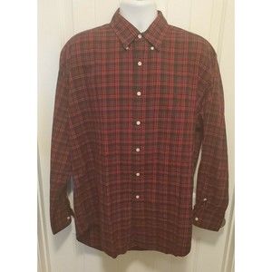 Polo Ralph Lauren Blake Fit Red Black Plaid Two-Ply Cotton Long Sleeve‎ Shirt L